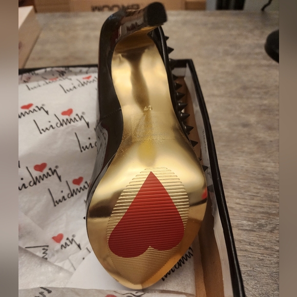 Showstopper Patent Leather Spike Peeptoe Heels - Picture 4 of 10